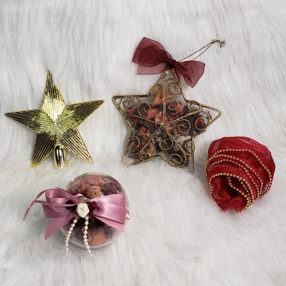 LOT Vintage Romantic Cottagecore coquette Bundle Dark Red Gold Pink multi Kitsch - Picture 5 of 7